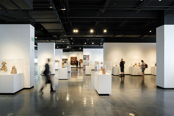 A gallery filled with art.