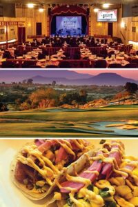 An empty theater, a golf course and a taco.