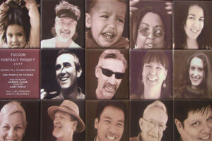 The Tucson Portrait Project black and white photos of men, women and children.
